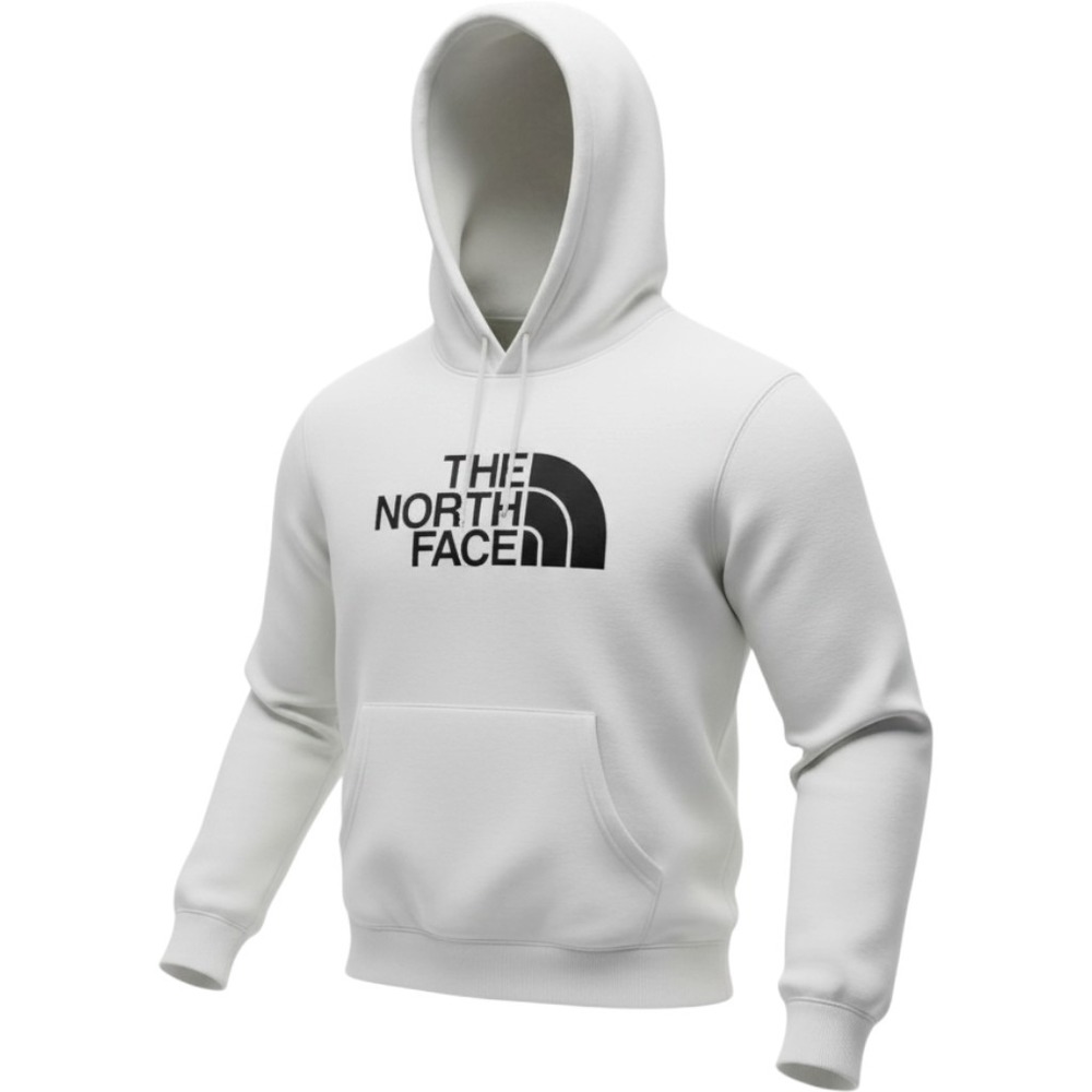 The North Face Logo Pullover Hoodie Men Large White Excellent Fleece Sweatshirt
